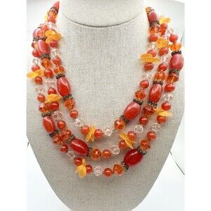 Vintage Class Crystal Beaded Long Necklace 58”